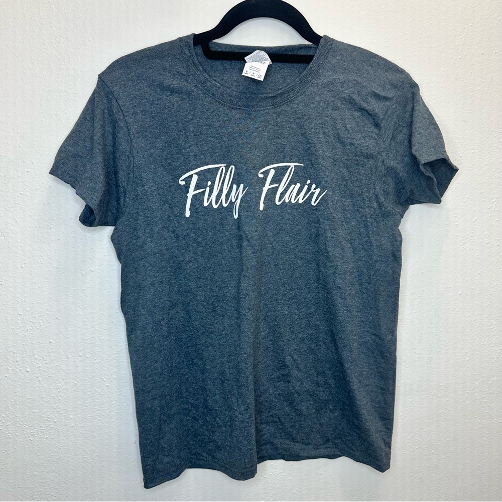 FILLY FLAIR Gray Graphic Logo Tee Size Small